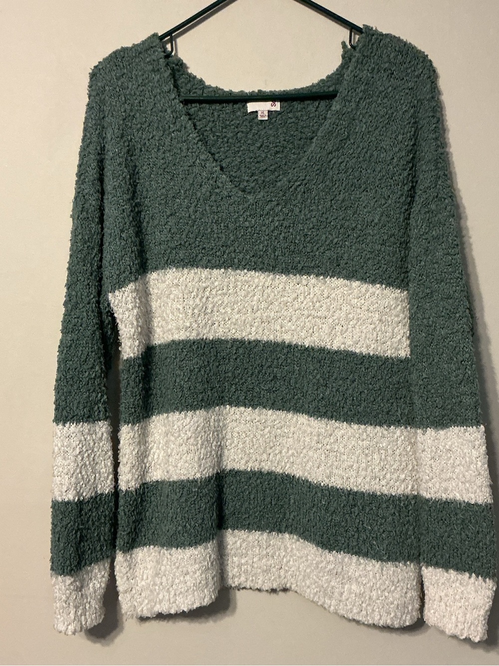 SO Cozy Striped V-Neck Women's Sweater